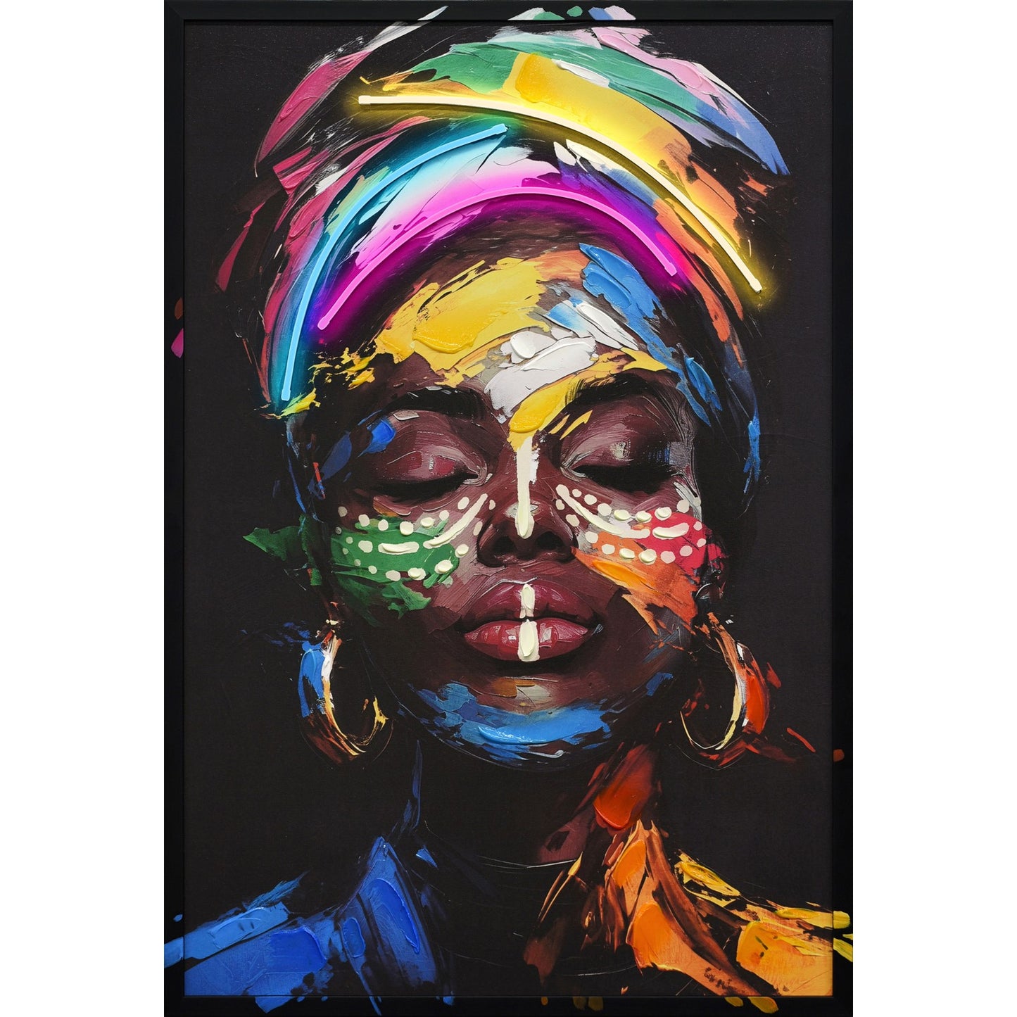 Classy Living Vibrant Chromatic Muse 37"x25", Black/Multicolor