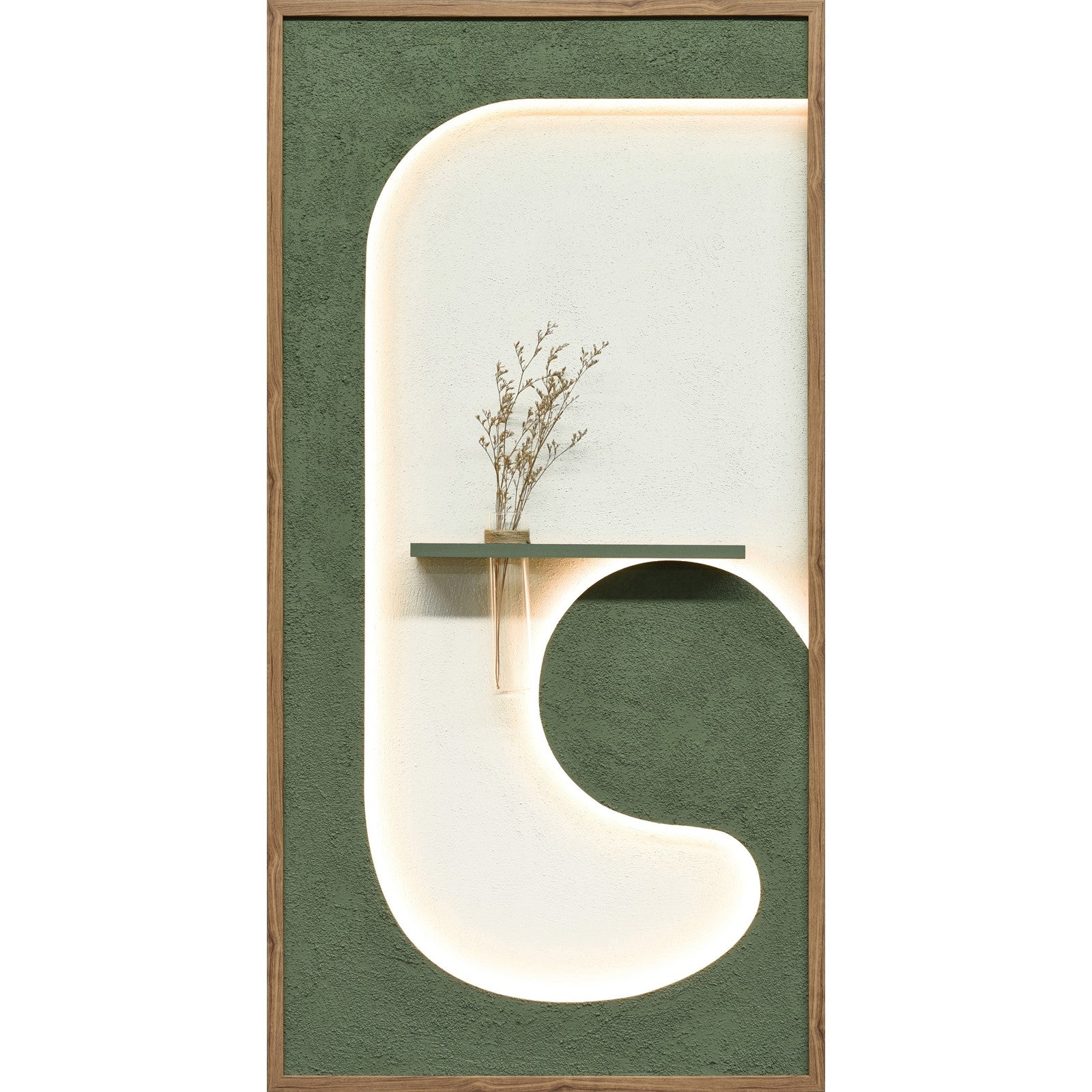 Classy Living Poetic Verdant Niche 48"x25", Sage/Ivory/Natural Wood