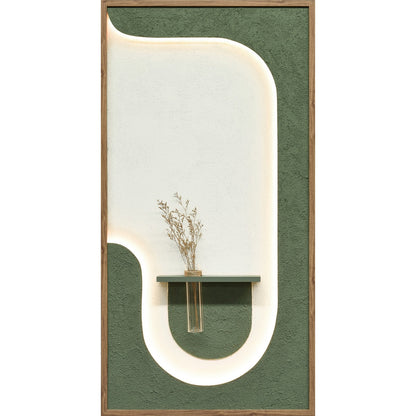 Classy Living Poetic Verdant Niche II, Green/Ivory/Natural Wood