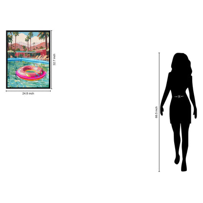 Classy Living Vibrant Poolside Escape, Black/Pink/Turquoise/Coral/Green