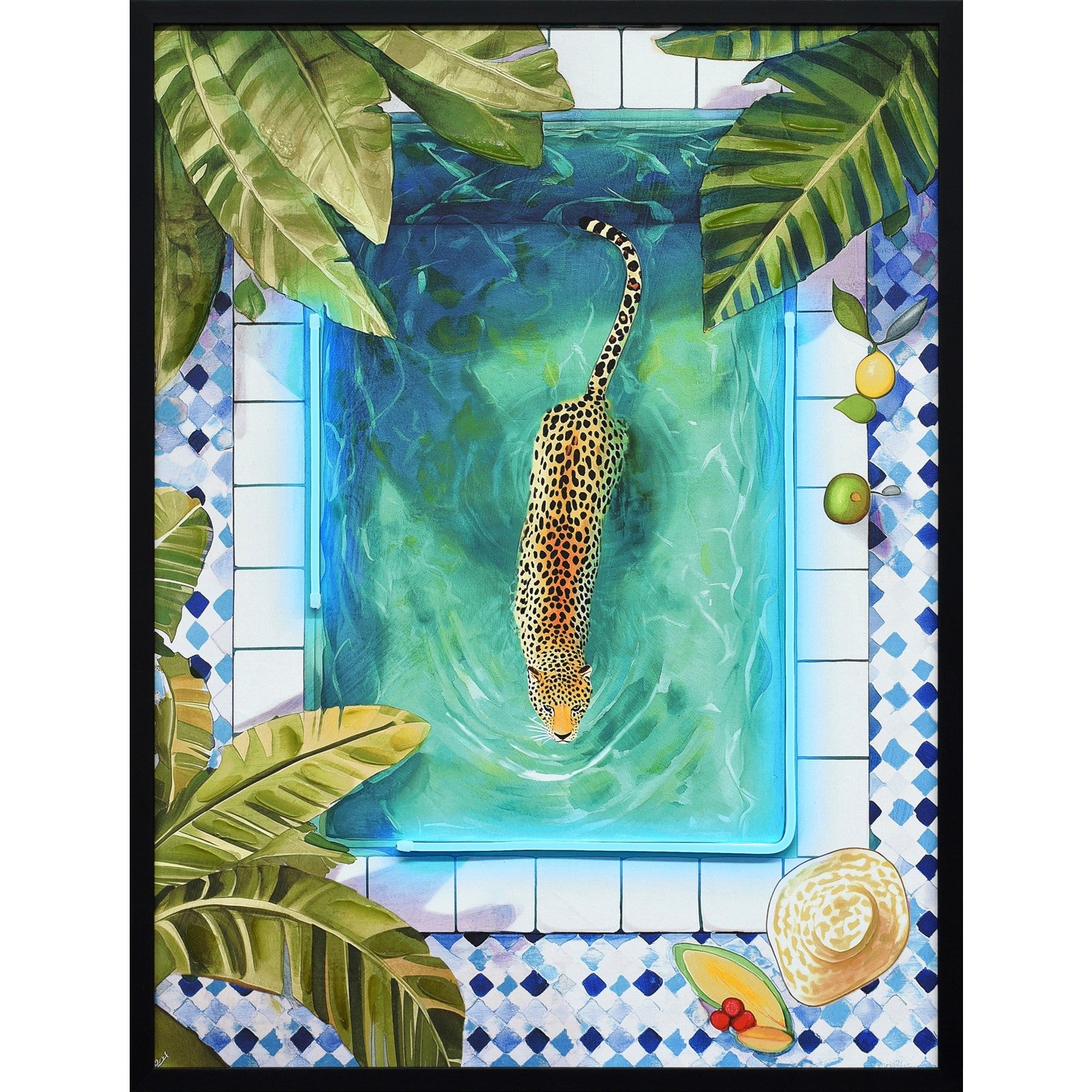 Classy Living Vibrant Poolside Prowl, Black/Blue/Green/White/Yellow