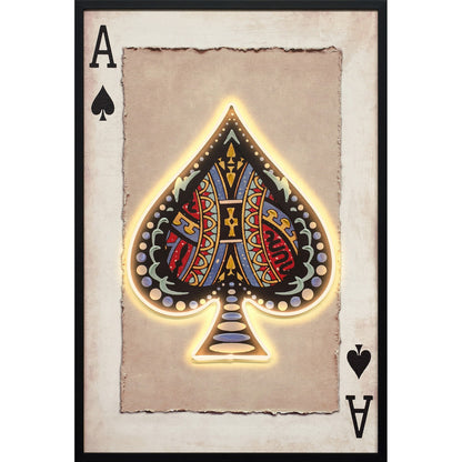 Classy Living Luminous Royal Card II 37"x25", Black/Beige/Red/Blue/Gold