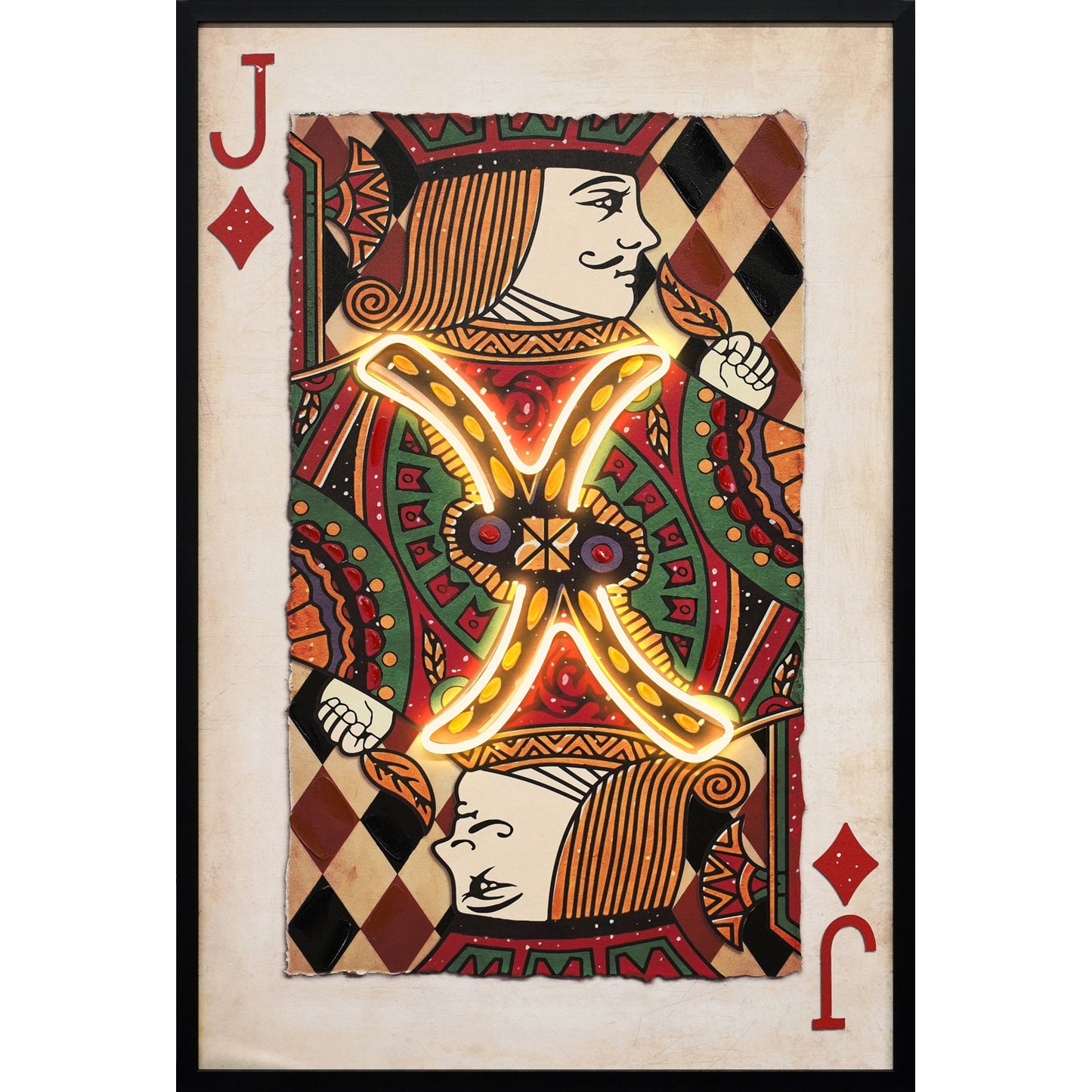 Classy Living Luminous Royal Card III, Black/Red/Green/Cream/Amber