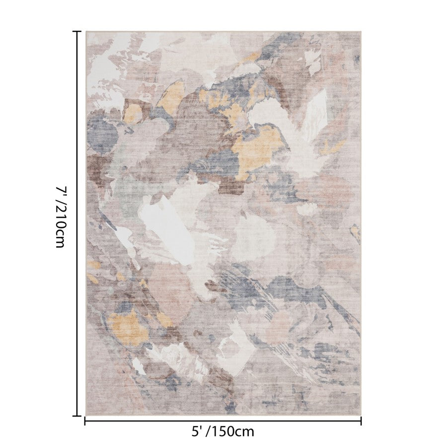 Haus Appeal Designs Hamford 5x7 Multi Area Rug, Beige