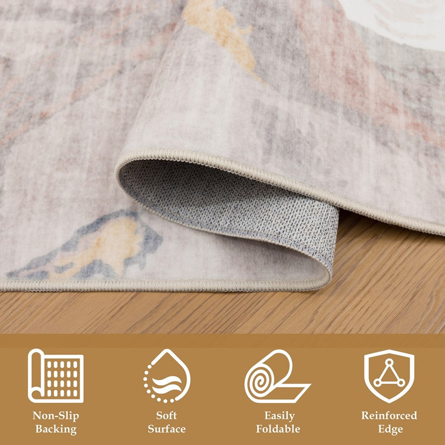 Haus Appeal Designs Hamford 8x10 Multi Area Rug, Beige