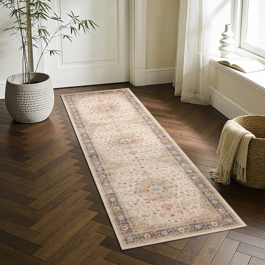 Haus Appeal Designs Hamford Medallion 2x7 Ivory Runner Rug