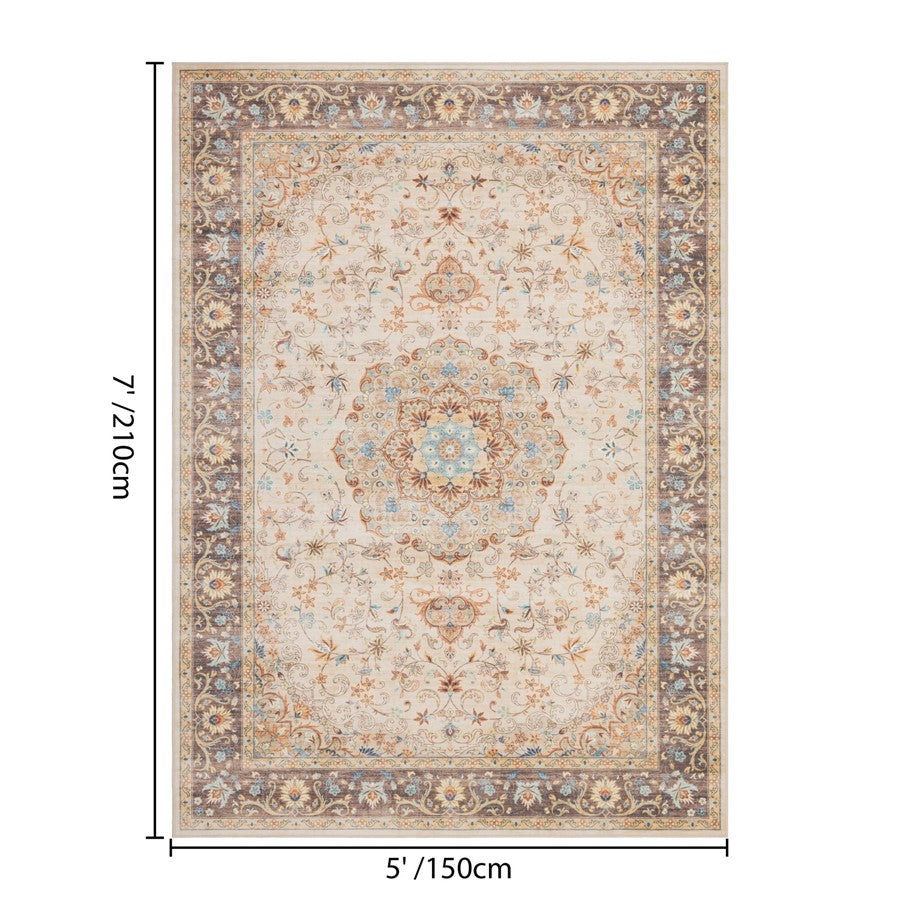 Haus Appeal Designs Hamford Medallion 5x7 Ivory Area Rug