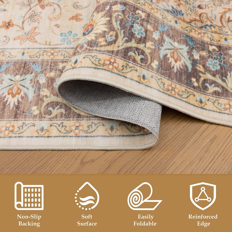 Haus Appeal Designs Hamford Medallion 5x7 Ivory Area Rug