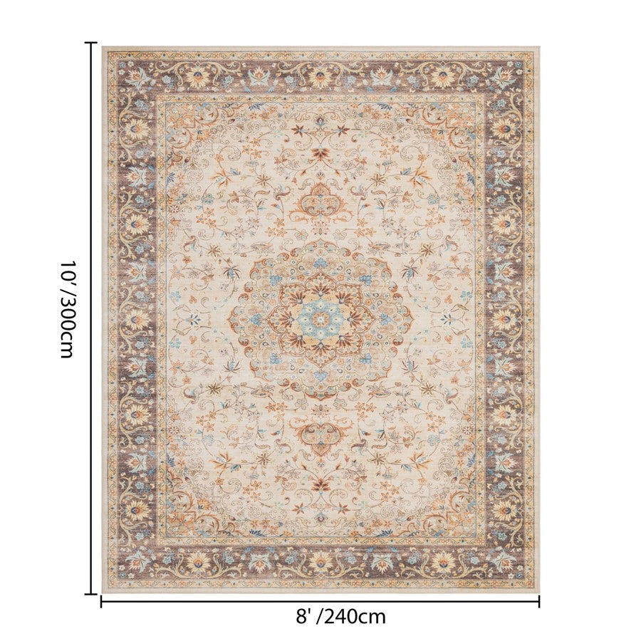 Haus Appeal Designs Hamford Medallion 8x10 Ivory Area Rug