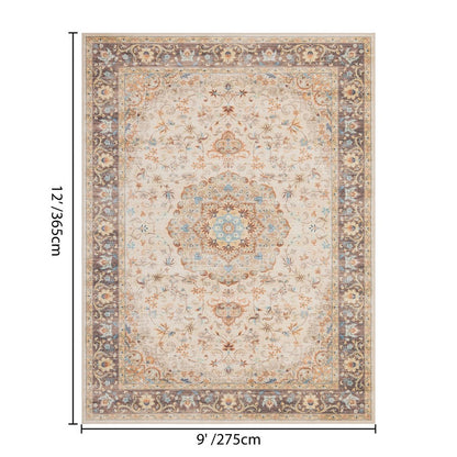 Haus Appeal Designs Hamford Medallion 9x12 Ivory Area Rug