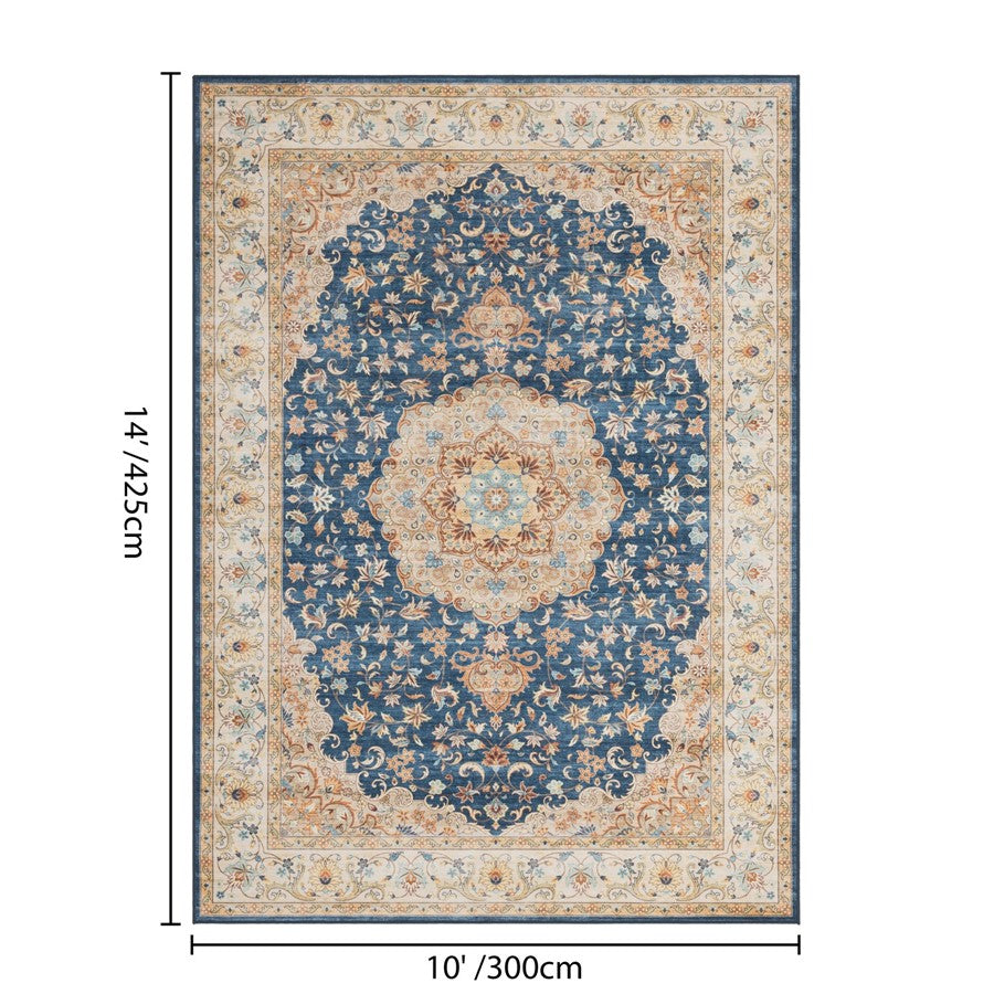 Haus Appeal Designs Hamford 10x14 Medallion Navy Area Rug