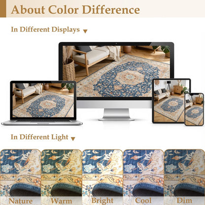 Haus Appeal Designs Hamford Medallion 2x3 Navy Accent Rug