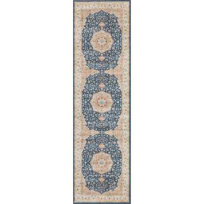 Haus Appeal Designs Hamford Medallion 2x7 Navy Runner Rug - HA-HAM40032-7