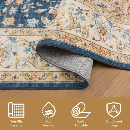 Haus Appeal Designs Hamford Medallion 2x7 Navy Runner Rug