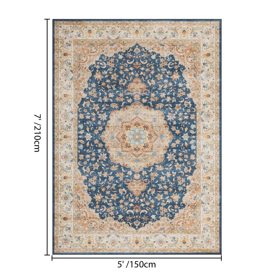 Haus Appeal Designs Hamford Medallion 5x7 Navy Area Rug