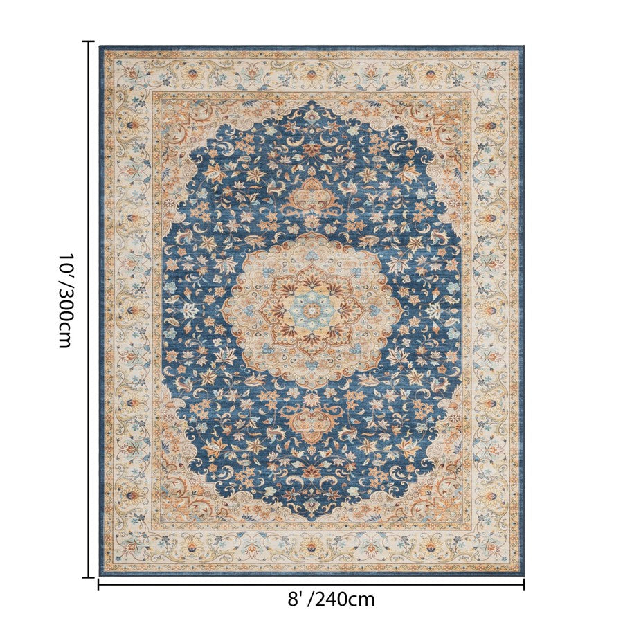 Haus Appeal Designs Hamford Medallion 8x10 Navy Area Rug