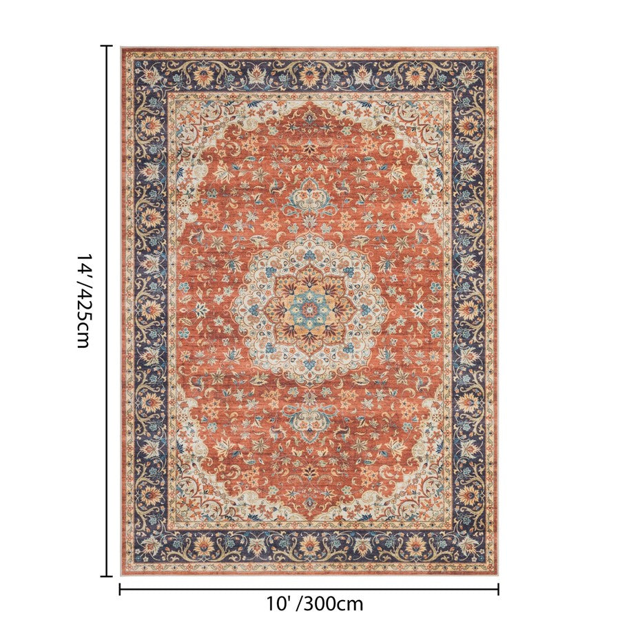 Haus Appeal Designs Hamford 10x14 Medallion Red Area Rug