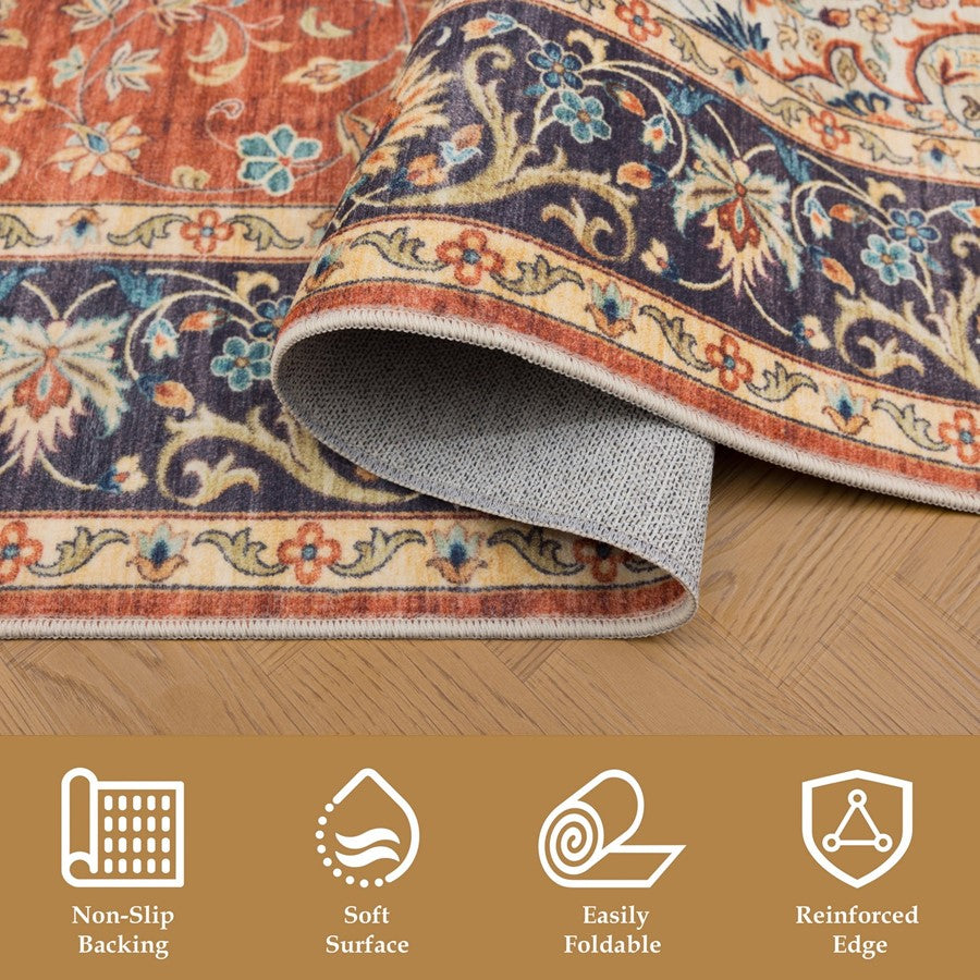 Haus Appeal Designs Hamford Medallion 2x3 Red Accent Rug