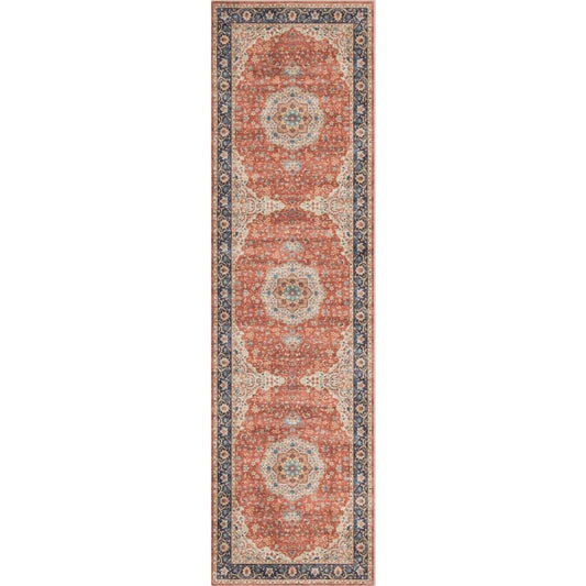 Haus Appeal Designs Hamford Medallion 2x7 Red Runner Rug - HA-HAM40042-7