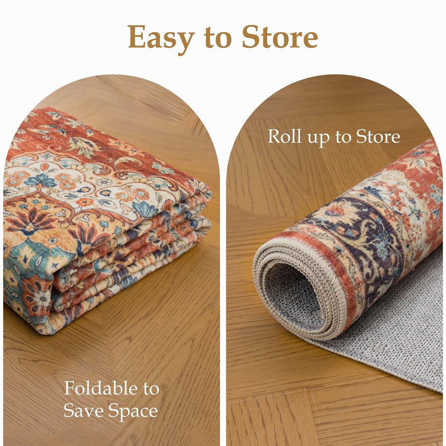 Haus Appeal Designs Hamford Medallion 2x7 Red Runner Rug