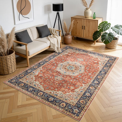 Haus Appeal Designs Hamford Medallion 5x7 Red Area Rug