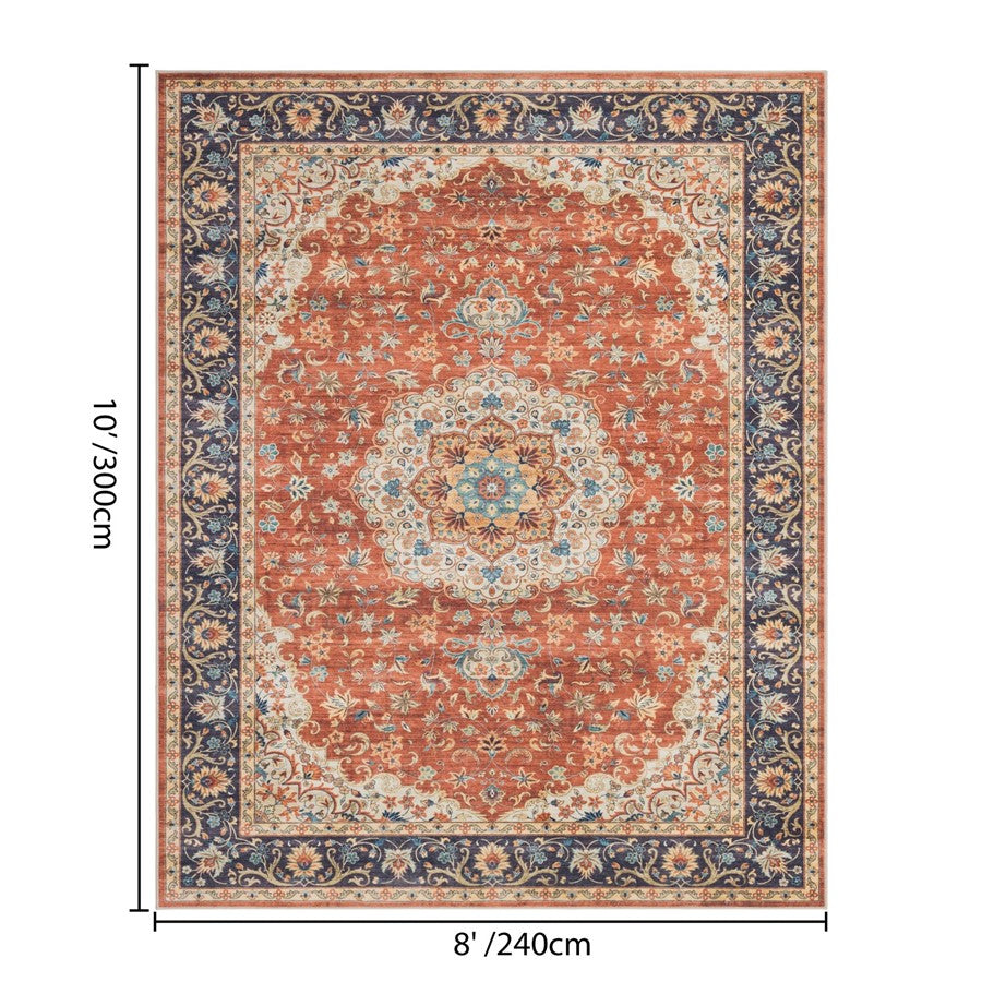 Haus Appeal Designs Hamford Medallion 8x10 Red Area Rug