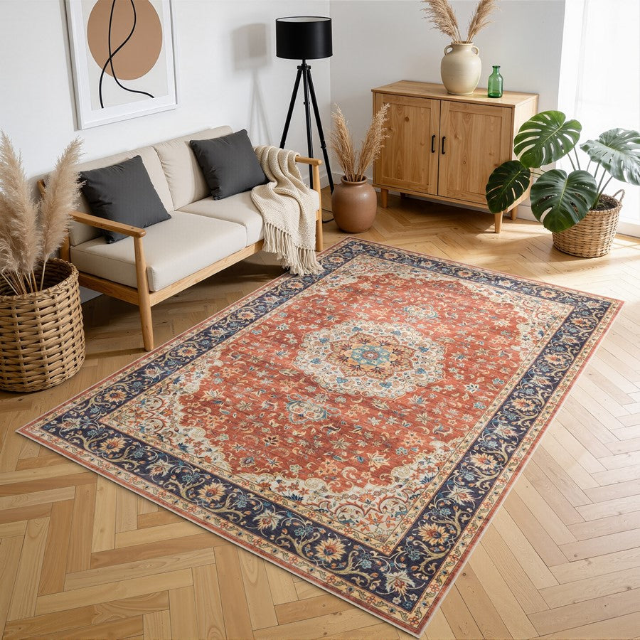 Haus Appeal Designs Hamford Medallion 9x12 Red Area Rug