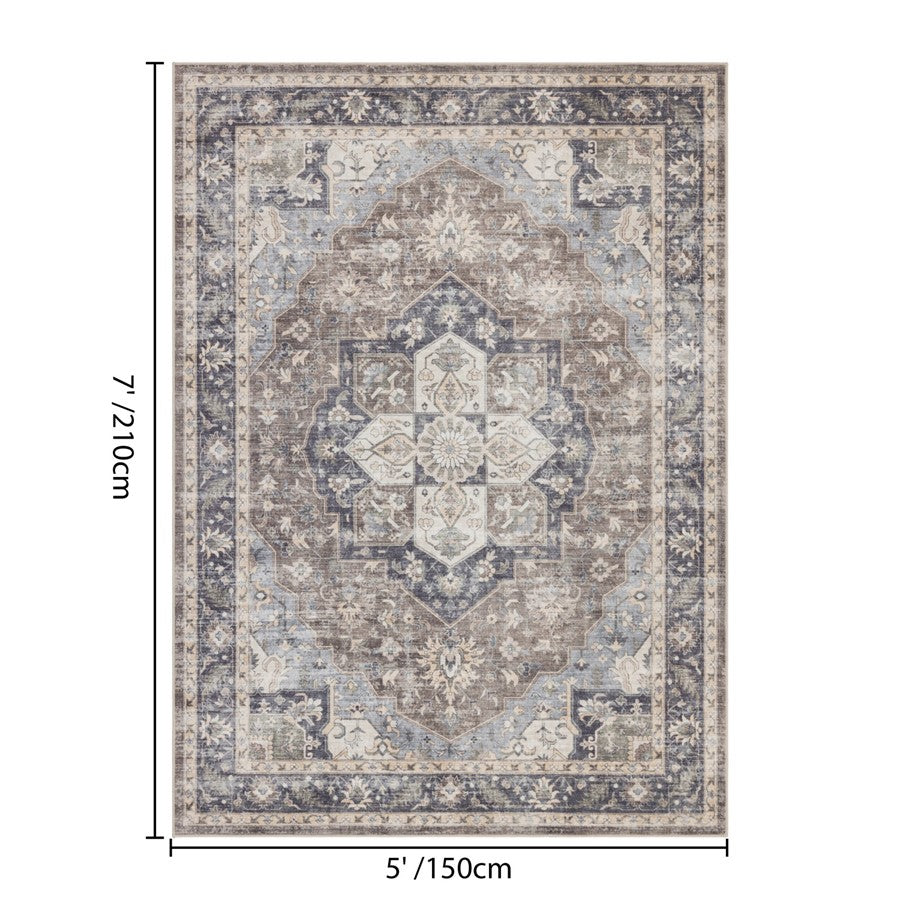 Haus Appeal Designs Hamford 5x7 Brown Area Rug
