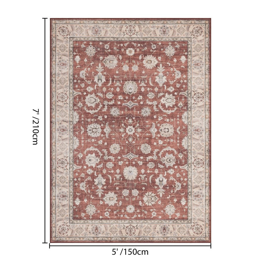 Haus Appeal Designs Hamford 5x7 Red Area Rug