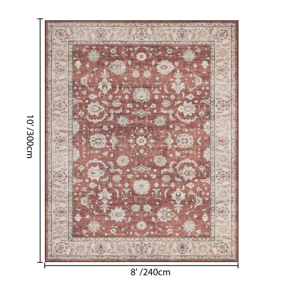 Haus Appeal Designs Hamford 8x10 Red Area Rug