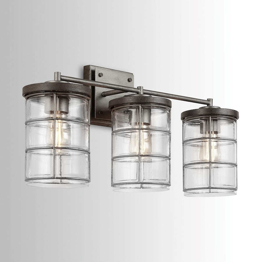 3 Light Bathroom Vanity Light, Grey