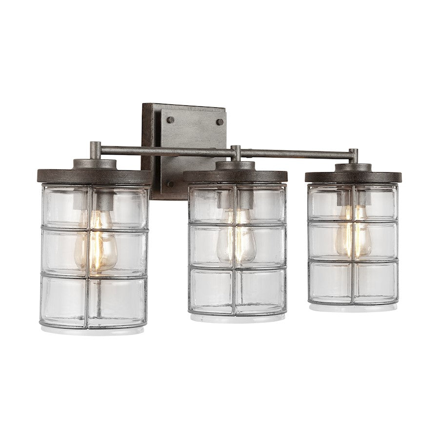 3 Light Bathroom Vanity Light, Grey