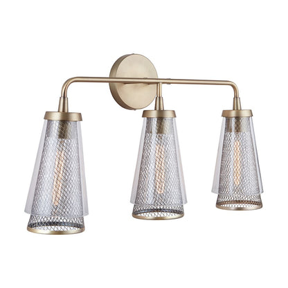 3 Light Bathroom Vanity Light, Aged Brass