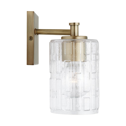 2-Light Bathroom Vanity Light, Clear Embossed