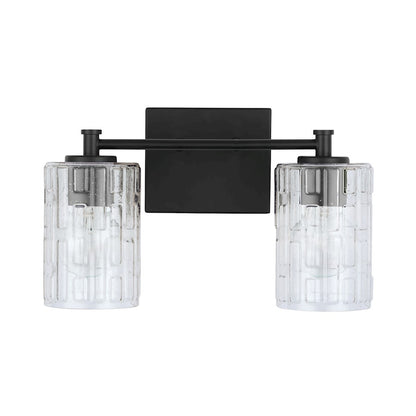 2-Light Bathroom Vanity Light, Clear Embossed