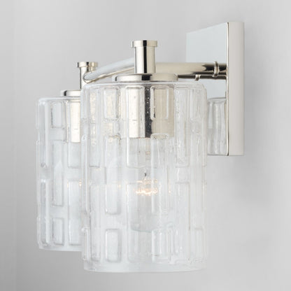 2-Light Bathroom Vanity Light, Clear Embossed