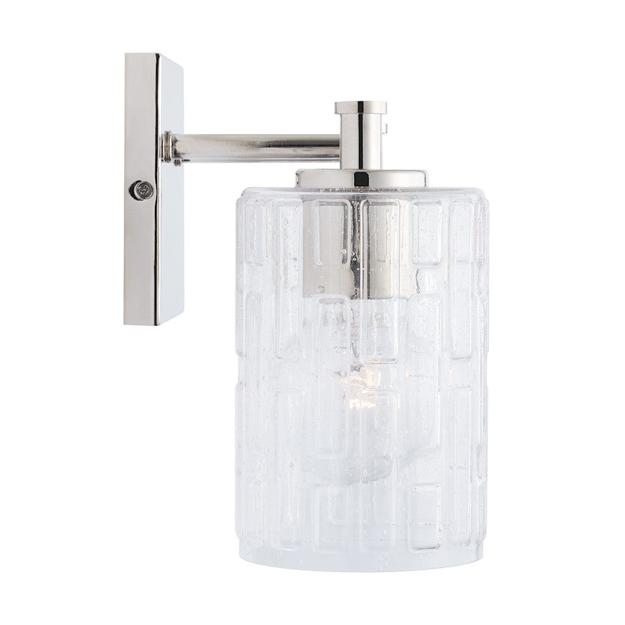 2-Light Bathroom Vanity Light, Clear Embossed