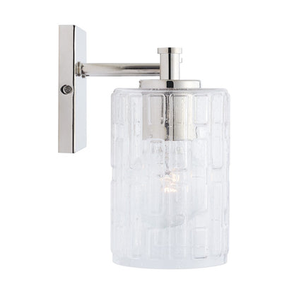 2-Light Bathroom Vanity Light, Clear Embossed