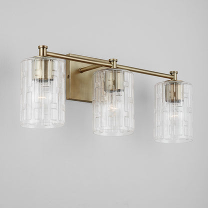2-Light Bathroom Vanity Light, Clear Embossed