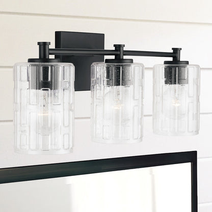 2-Light Bathroom Vanity Light, Clear Embossed
