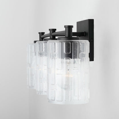 2-Light Bathroom Vanity Light, Clear Embossed