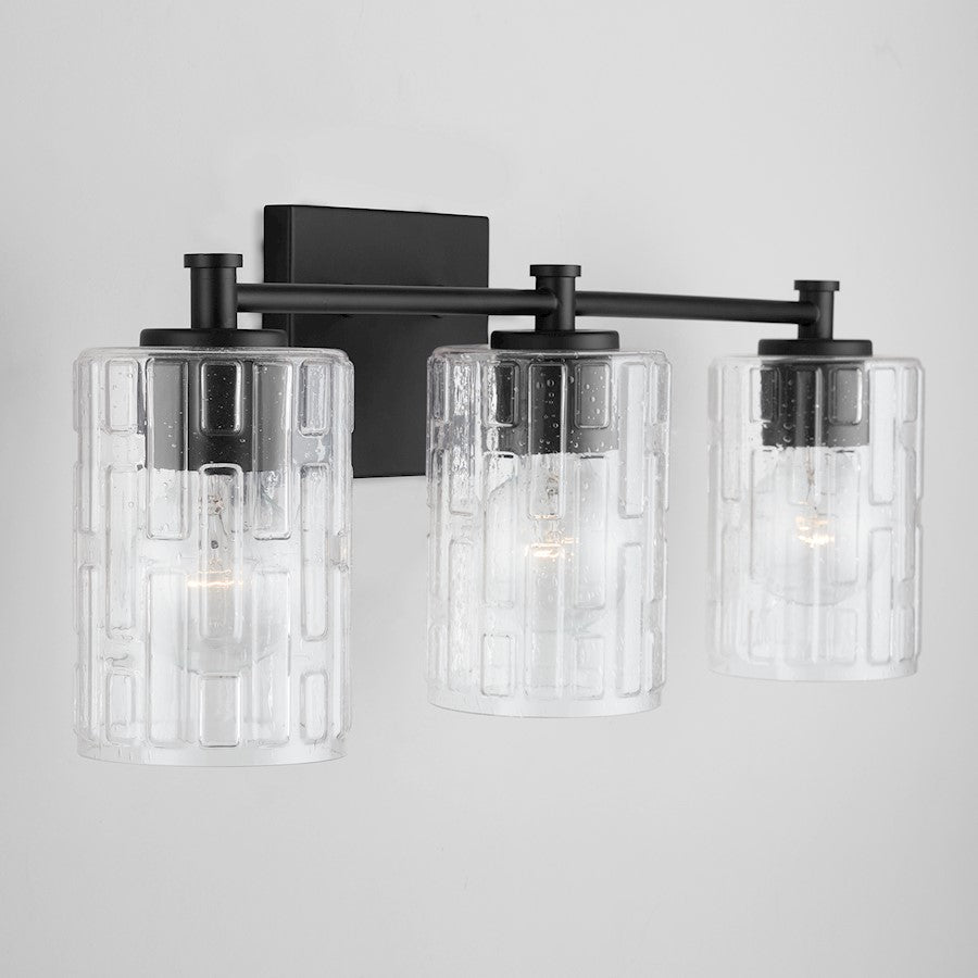 2-Light Bathroom Vanity Light, Clear Embossed