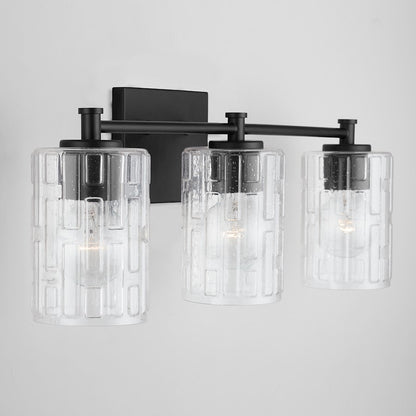 2-Light Bathroom Vanity Light, Clear Embossed