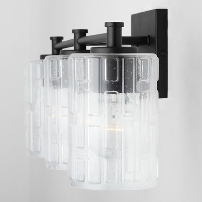 2-Light Bathroom Vanity Light, Clear Embossed