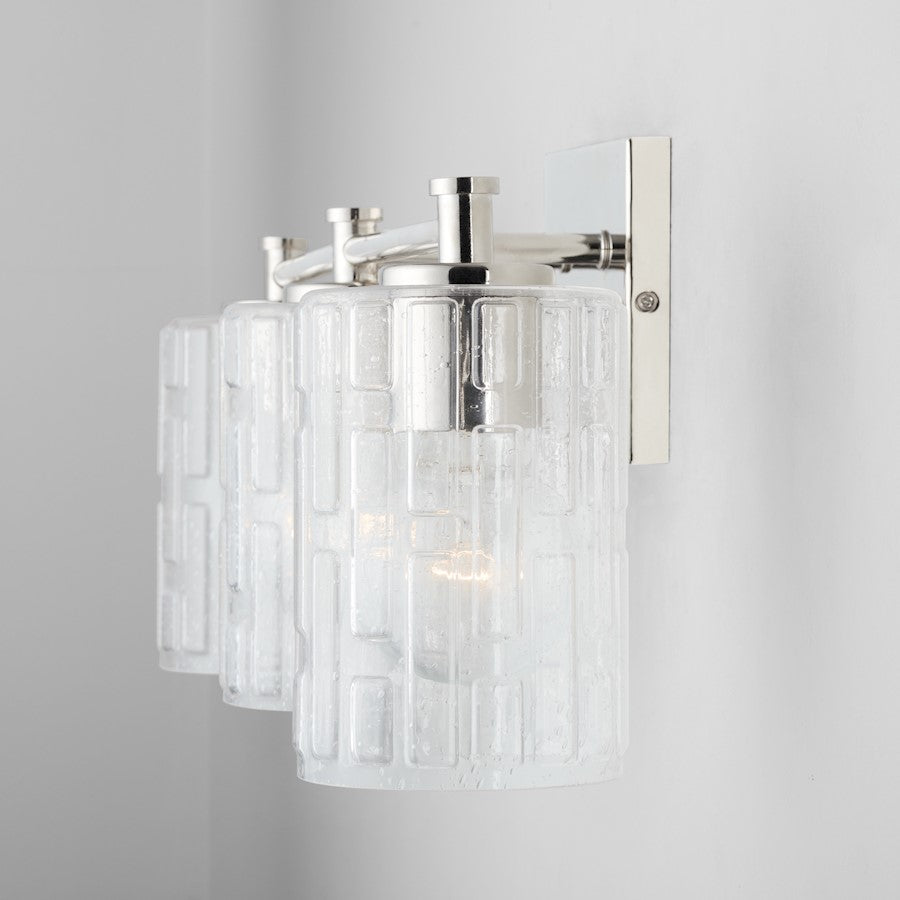 2-Light Bathroom Vanity Light, Clear Embossed