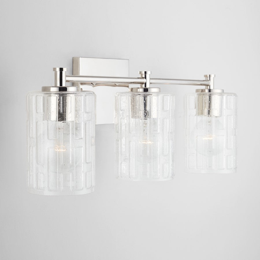2-Light Bathroom Vanity Light, Clear Embossed