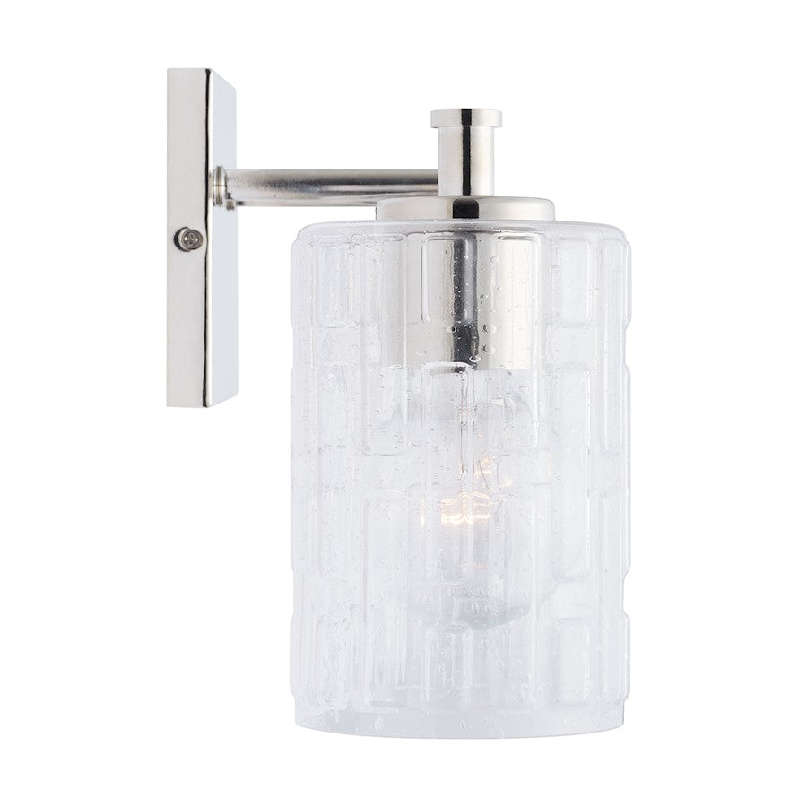 2-Light Bathroom Vanity Light, Clear Embossed