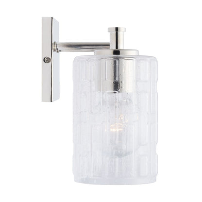 2-Light Bathroom Vanity Light, Clear Embossed