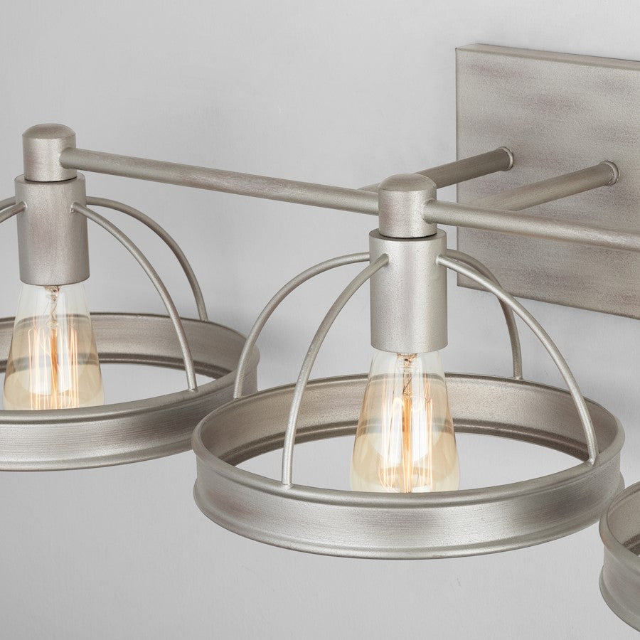 3-Light Bathroom Vanity Light, Washed Grey