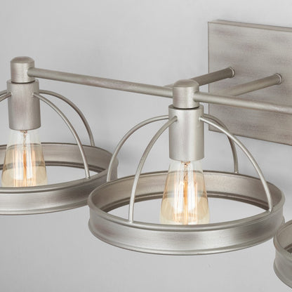 3-Light Bathroom Vanity Light, Washed Grey